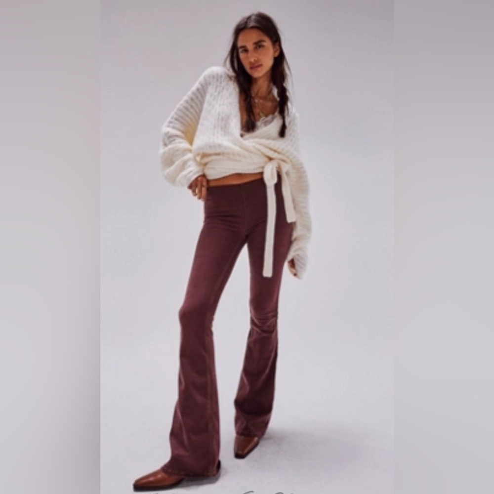 We The Free Flare Pants in Mauve-Brown
